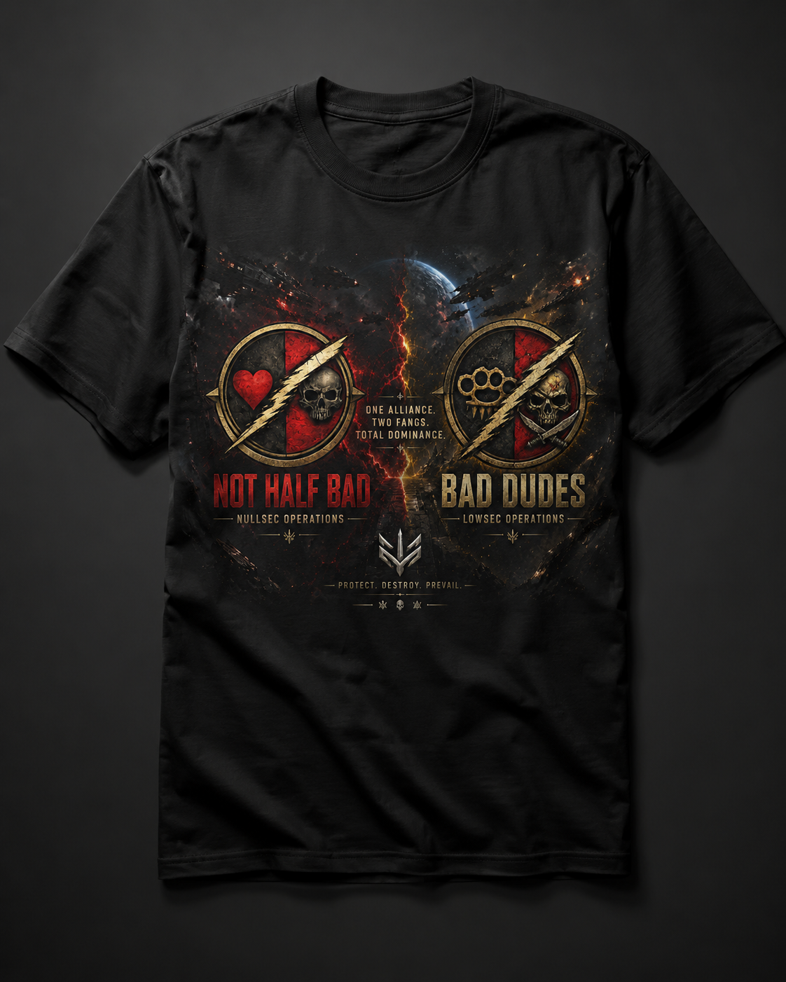 Joint Not Half Bad and Bad Dudes black t-shirt